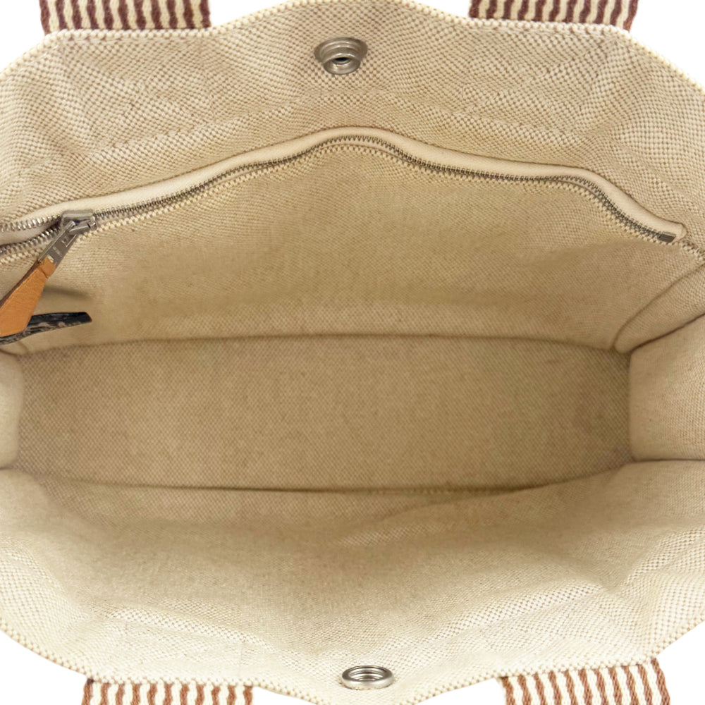 HERMES Fourre Tout Cream Canvas Tote Bag LHQ1208