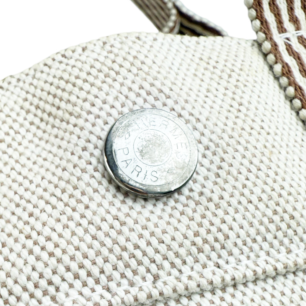 HERMES Fourre Tout Cream Canvas Tote Bag LHQ1208