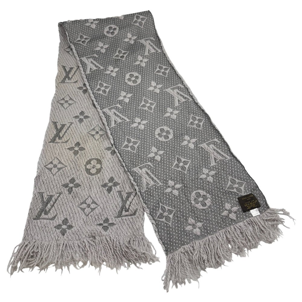 LOUIS VUITTON LV Echarpe Grey Wool/Silk Scarf LHQ1211