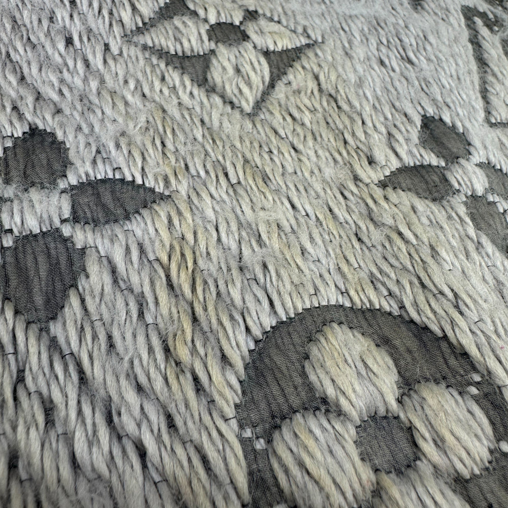 LOUIS VUITTON LV Echarpe Grey Wool/Silk Scarf LHQ1211