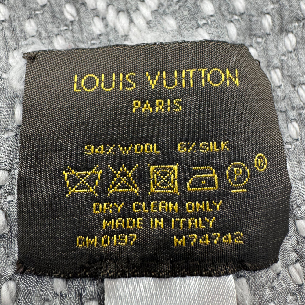 LOUIS VUITTON LV Echarpe Grey Wool/Silk Scarf LHQ1211