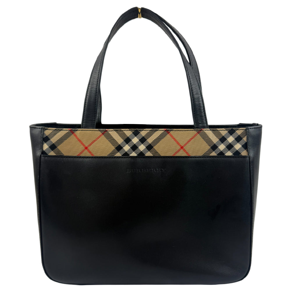 BURBERRY Black Leather Handbag LHQ1214