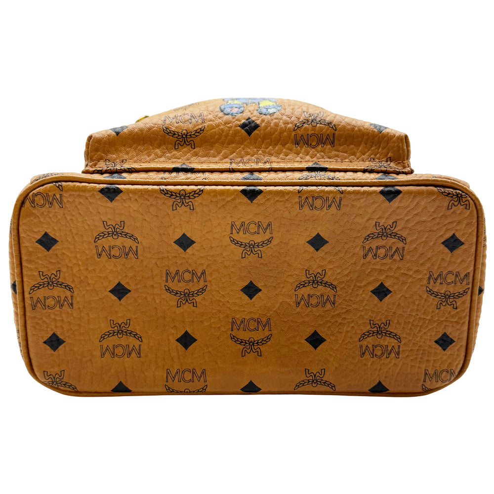 MCM Small Brown Leather Rabbit Graphic Backpack LHQ1216