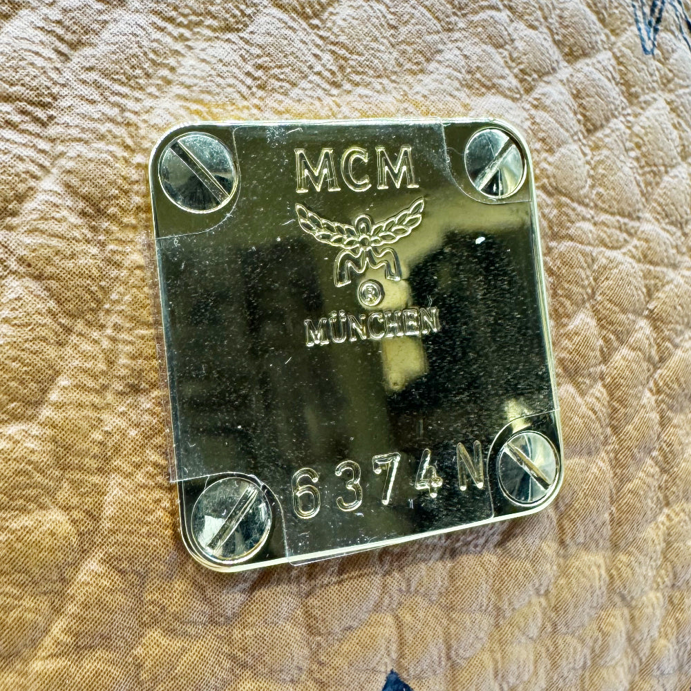 MCM Small Brown Leather Rabbit Graphic Backpack LHQ1216