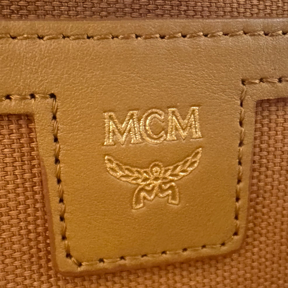 MCM Small Brown Leather Rabbit Graphic Backpack LHQ1216