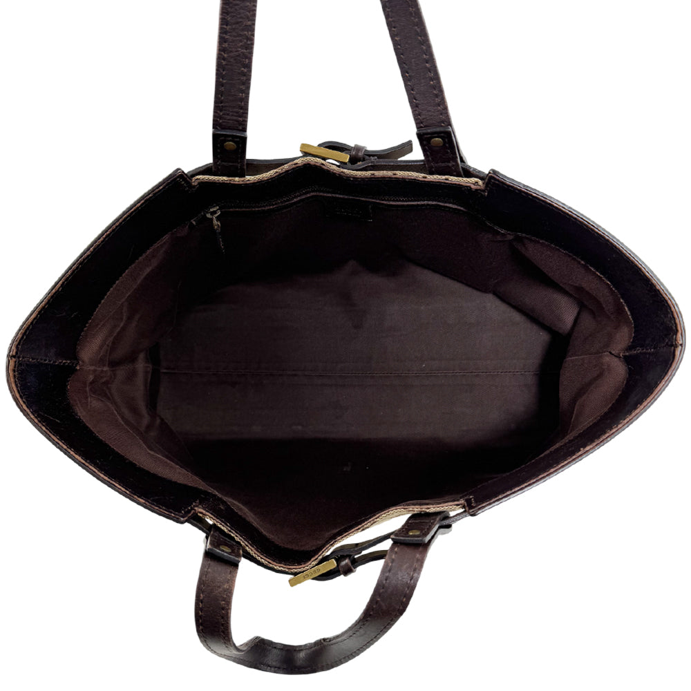 GUCCI Brown GG Canvas Belted Tote Bag LHQ1255