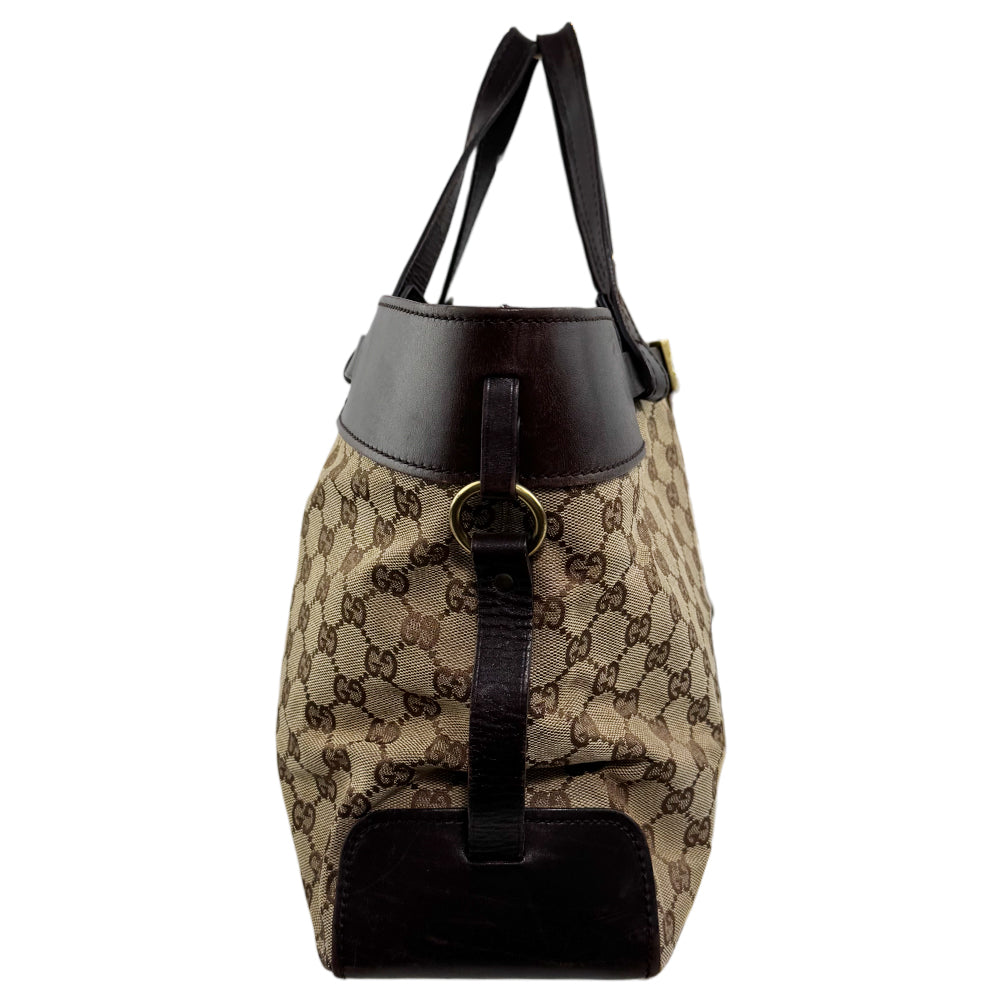 GUCCI Brown GG Canvas Belted Tote Bag LHQ1255