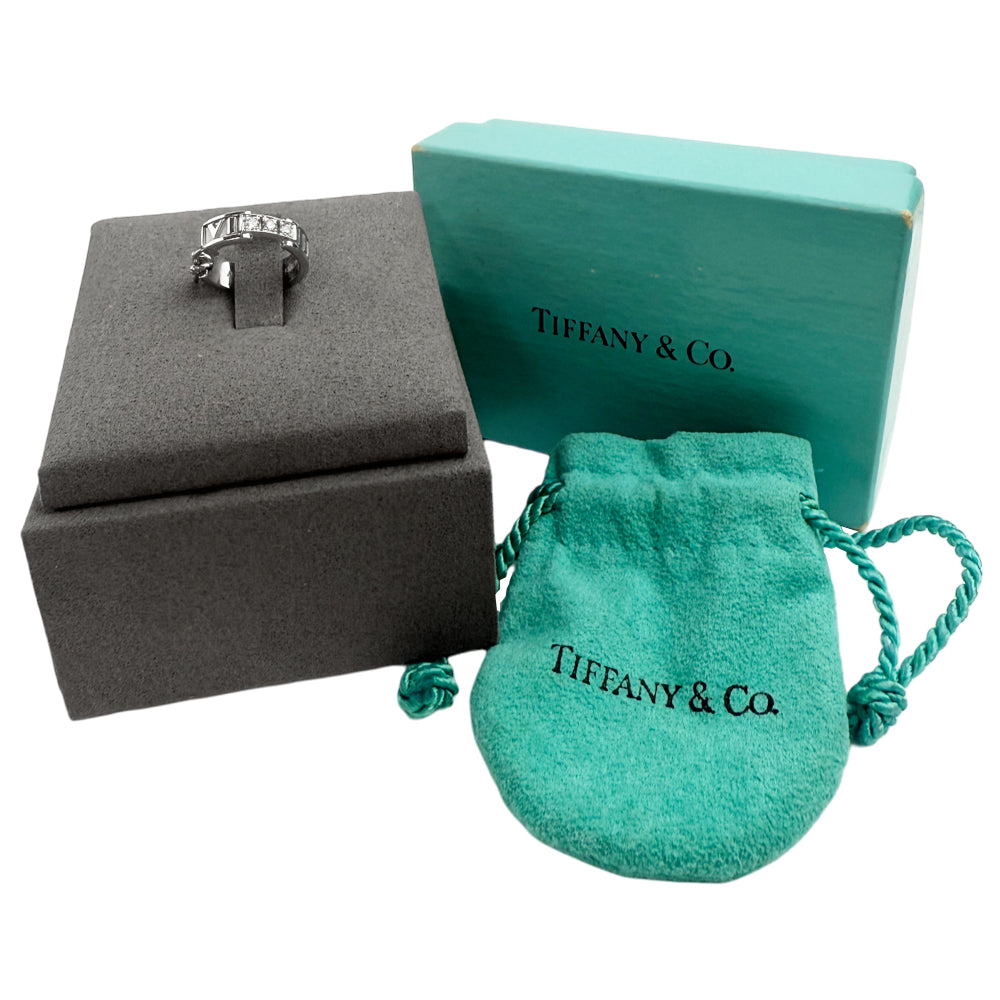 TIFFANY & CO Atlas White Gold & Diamond Single Mens Earring LHQ1234