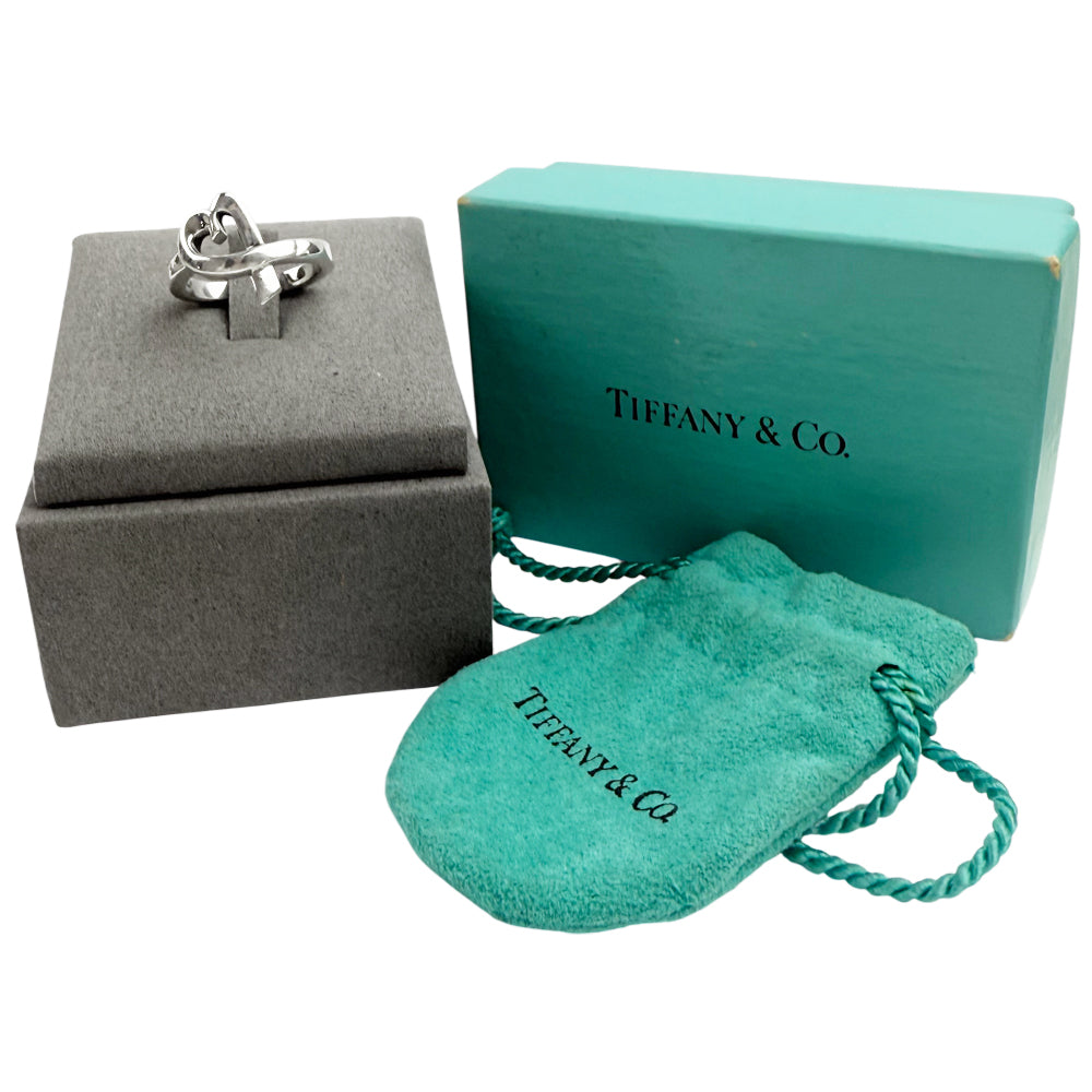 TIFFANY & CO Loving Hearts Silver Ring Size J LHQ1236