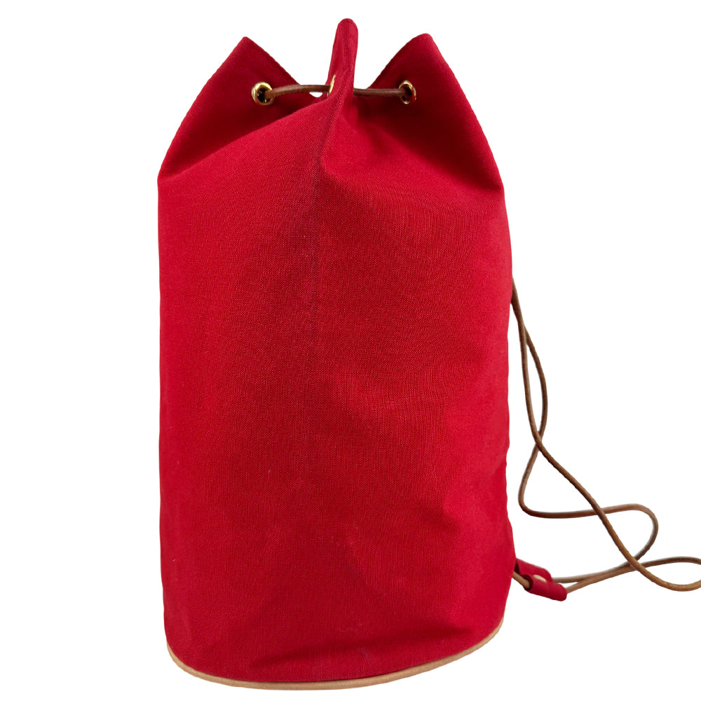 HERMES Polochon Mimil GM Red Canvas Shoulder Bag LHQ1238