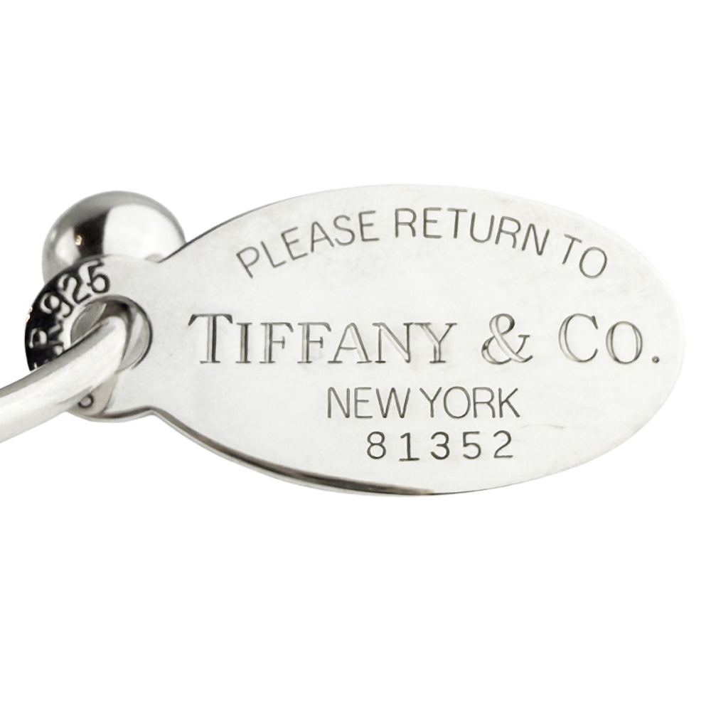 TIFFANY & Co. Large Silver Oval Keyring LHQ1243