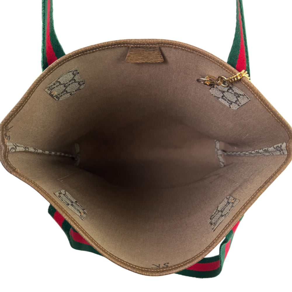 GUCCI GG Plus Supreme Canvas Sherry Line Tote Shoulder Bag LHQ1247