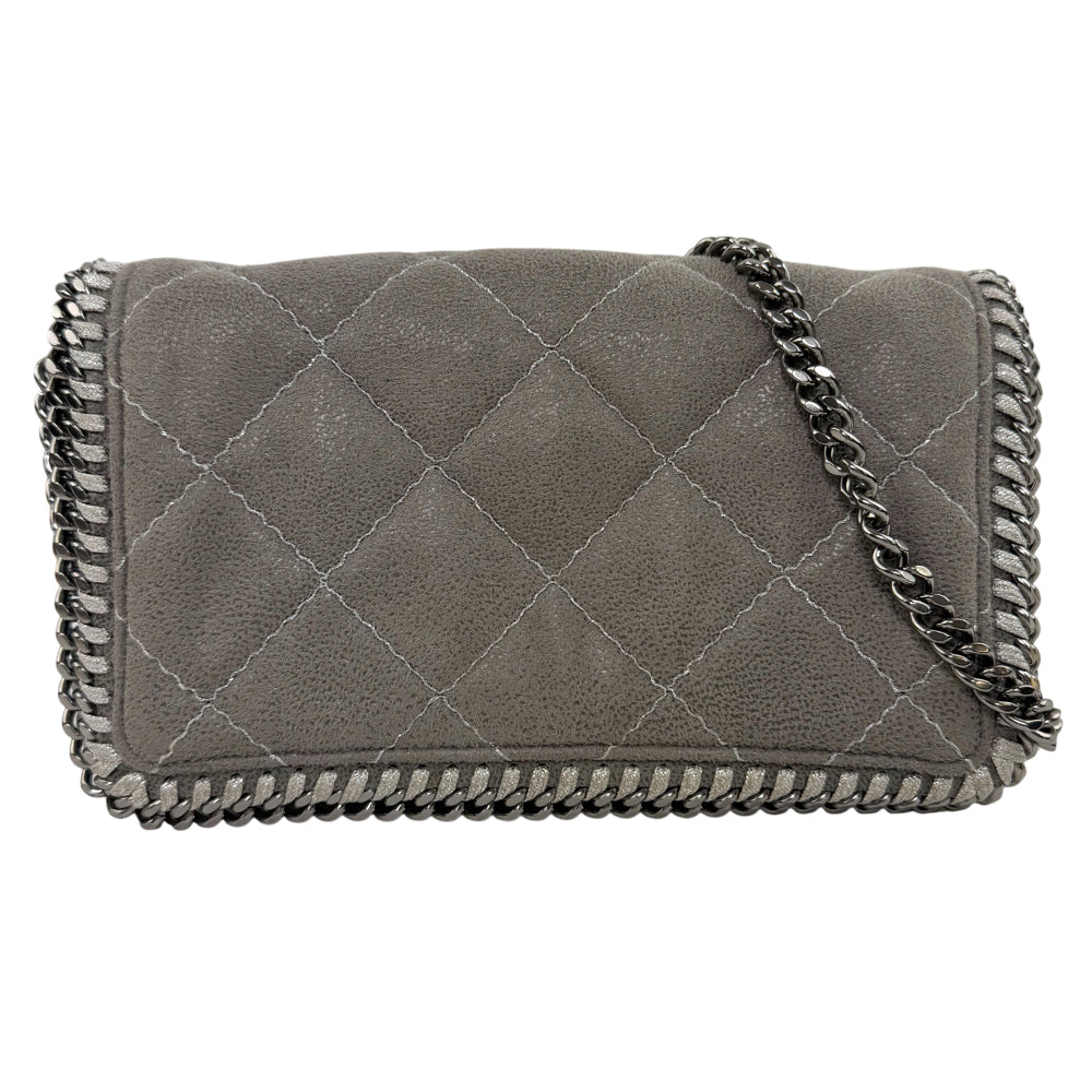 STELLA McCARTNEY Falabella Grey Quilted Leather Shoulder Bag LHQ1248