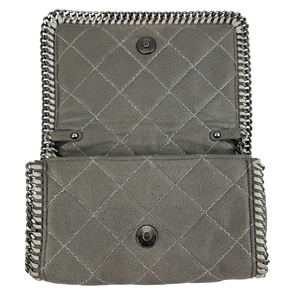 STELLA McCARTNEY Falabella Grey Quilted Leather Shoulder Bag LHQ1248