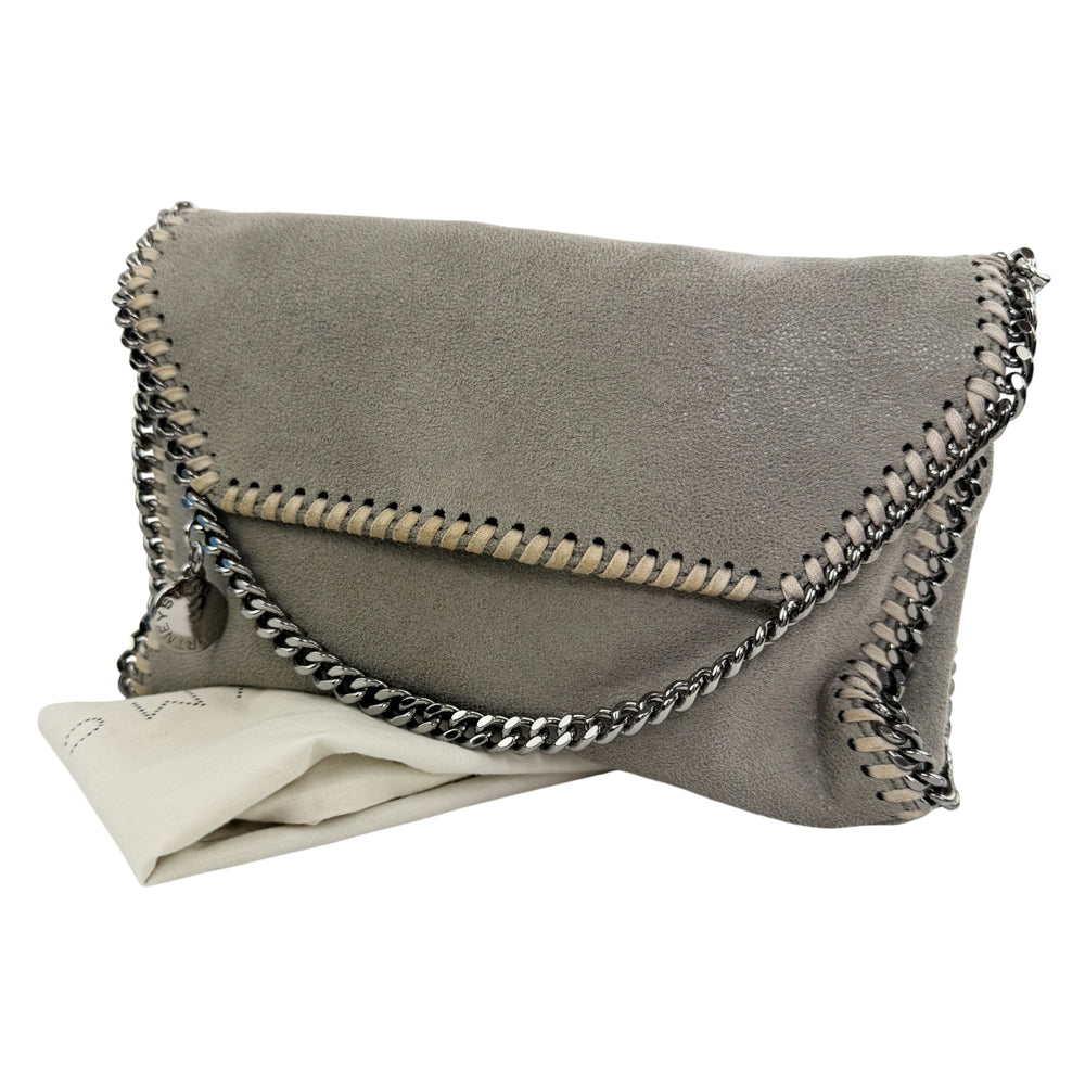 STELLA McCARTNEY Falabella Grey Leather Shoulder Bag LHQ1249