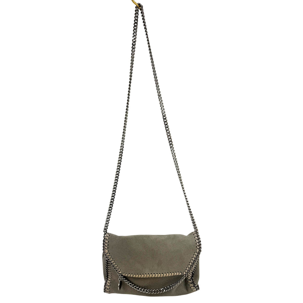 STELLA McCARTNEY Falabella Grey Leather Shoulder Bag LHQ1249