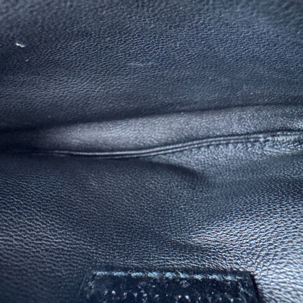 MIU MIU Black Patent Leather Bowtie Pouch Wristlet Clutch Bag LHQ1257