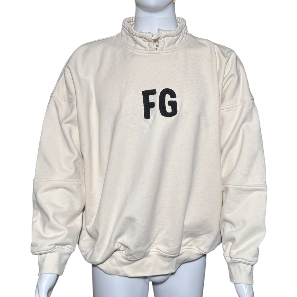 FEAR OF GOD FG 6th Collection Mock Neck Cream Pullover Jumper Size L LHQ1264