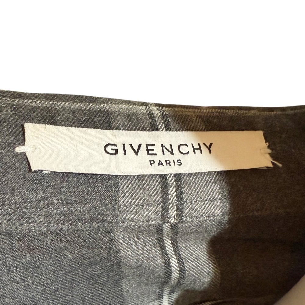 GIVENCHY Grey Long Sleeve Star Flannel Shirt Size 38 M LHQ1266