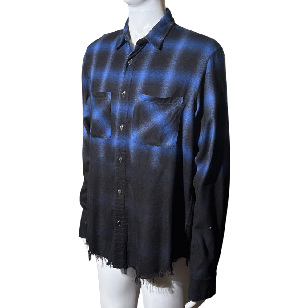 AMIRI Forever Blue/Black Plaid Shirt Size M LHQ1268