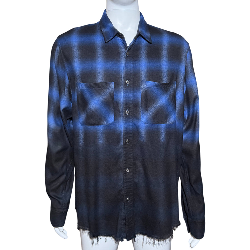 AMIRI Forever Blue/Black Plaid Shirt Size M LHQ1268
