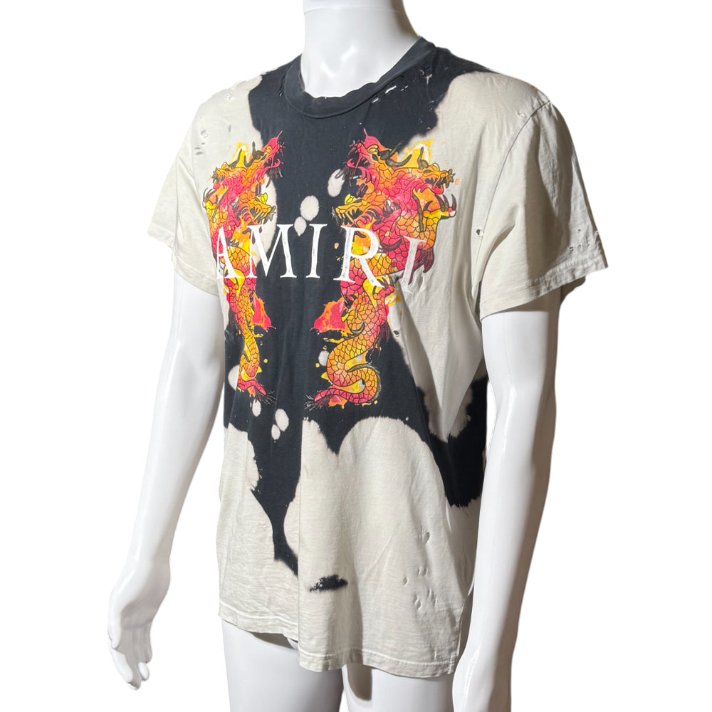 AMIRI Watercolour Dragon Black/Off White T-Shirt Size XS LHQ1271