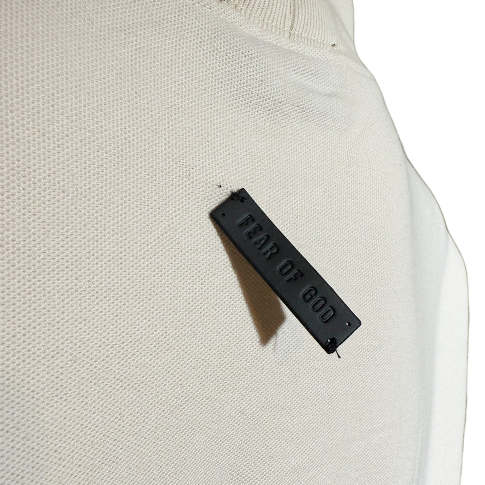 FEAR OF GOD Mock Neck Cream Pullover Jumper Size L LHQ1280