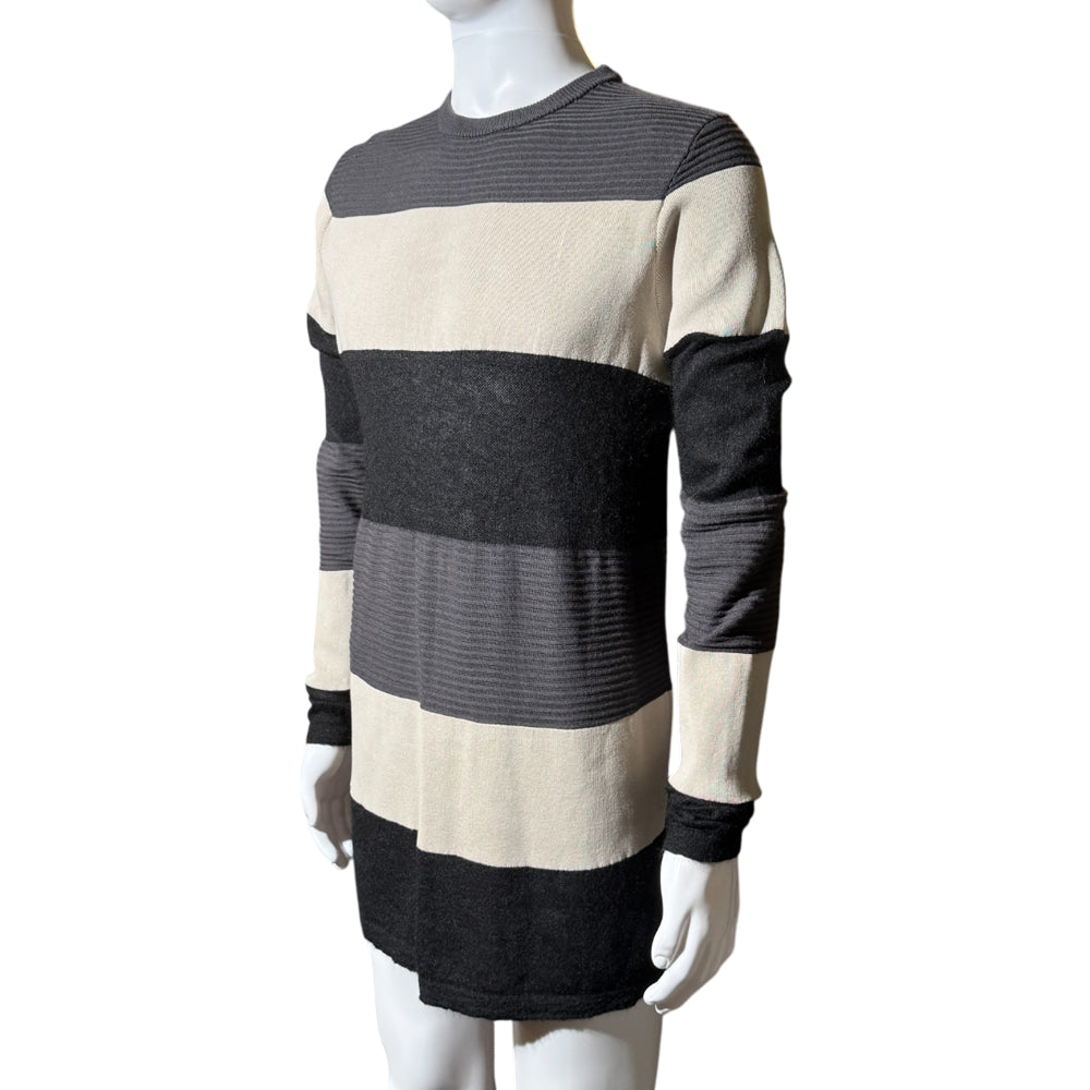 RICK OWENS Oversized Grey Striped Jumper Size O/S LHQ1284
