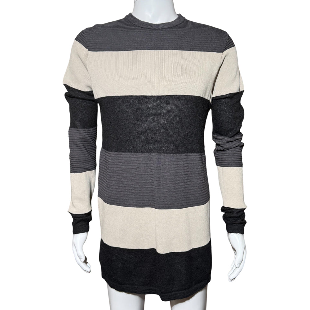 RICK OWENS Oversized Grey Striped Jumper Size O/S LHQ1284