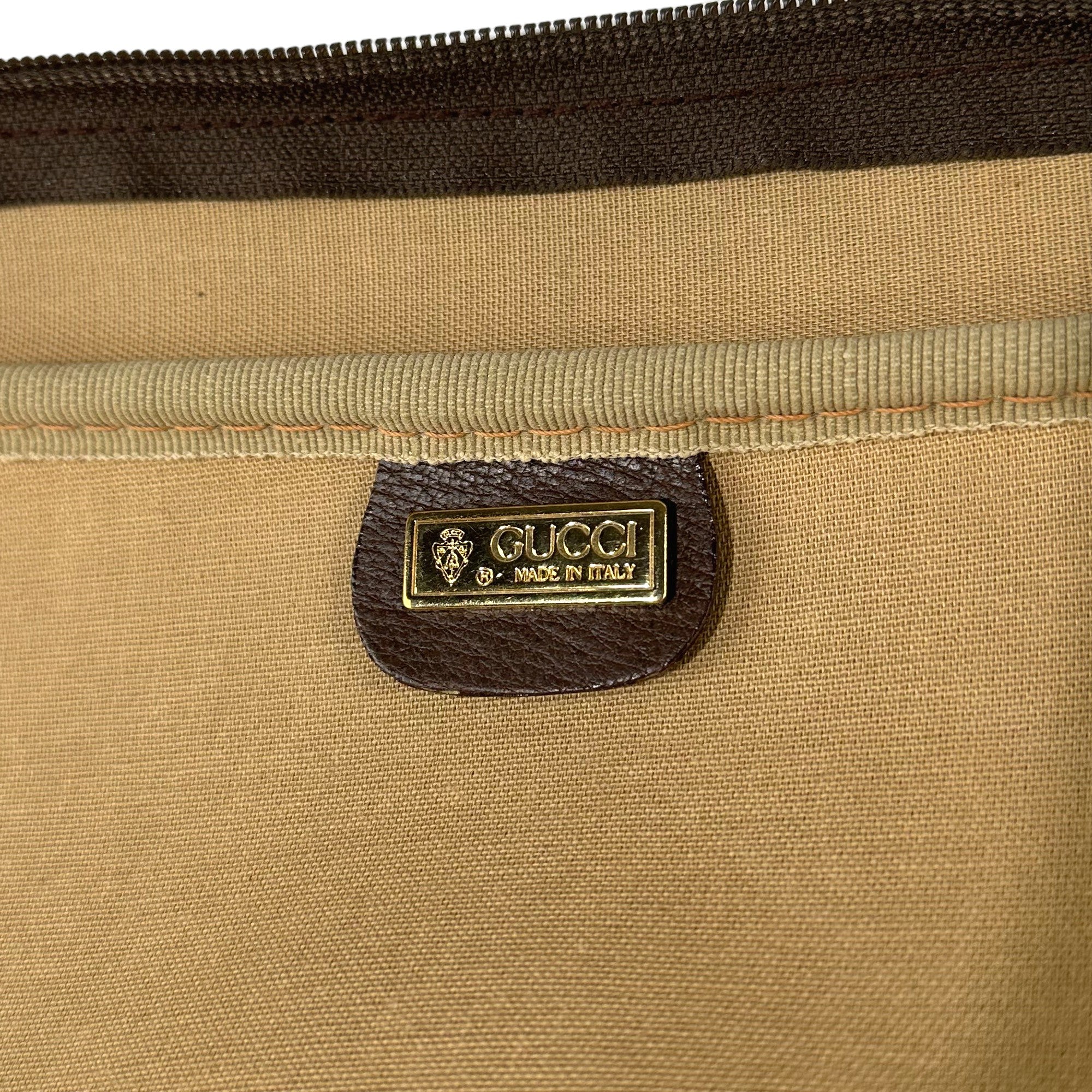 GUCCI Valigia Vintage Marrone GG PVC Canvas LHQ13