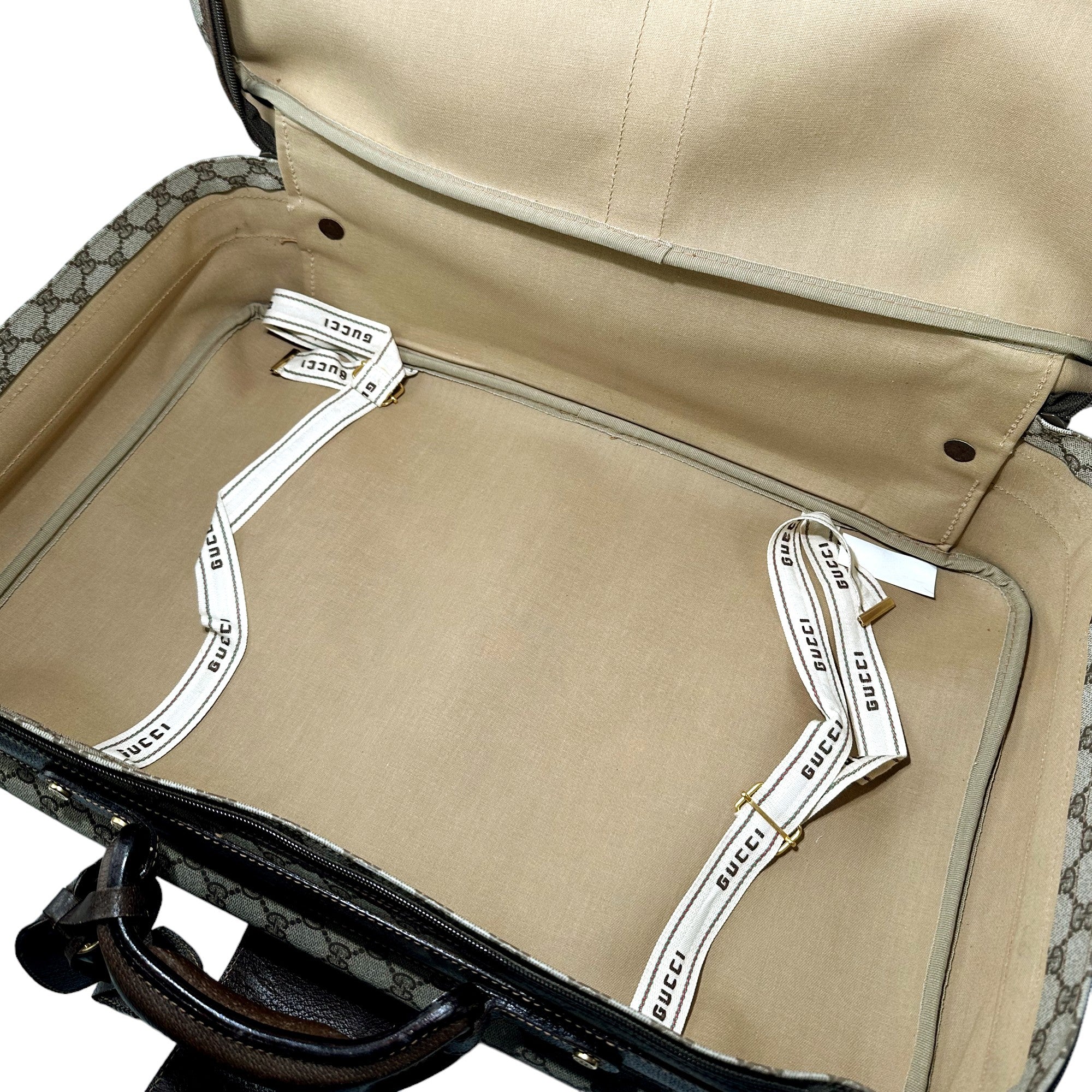 GUCCI Valigia Vintage Marrone GG PVC Canvas LHQ13