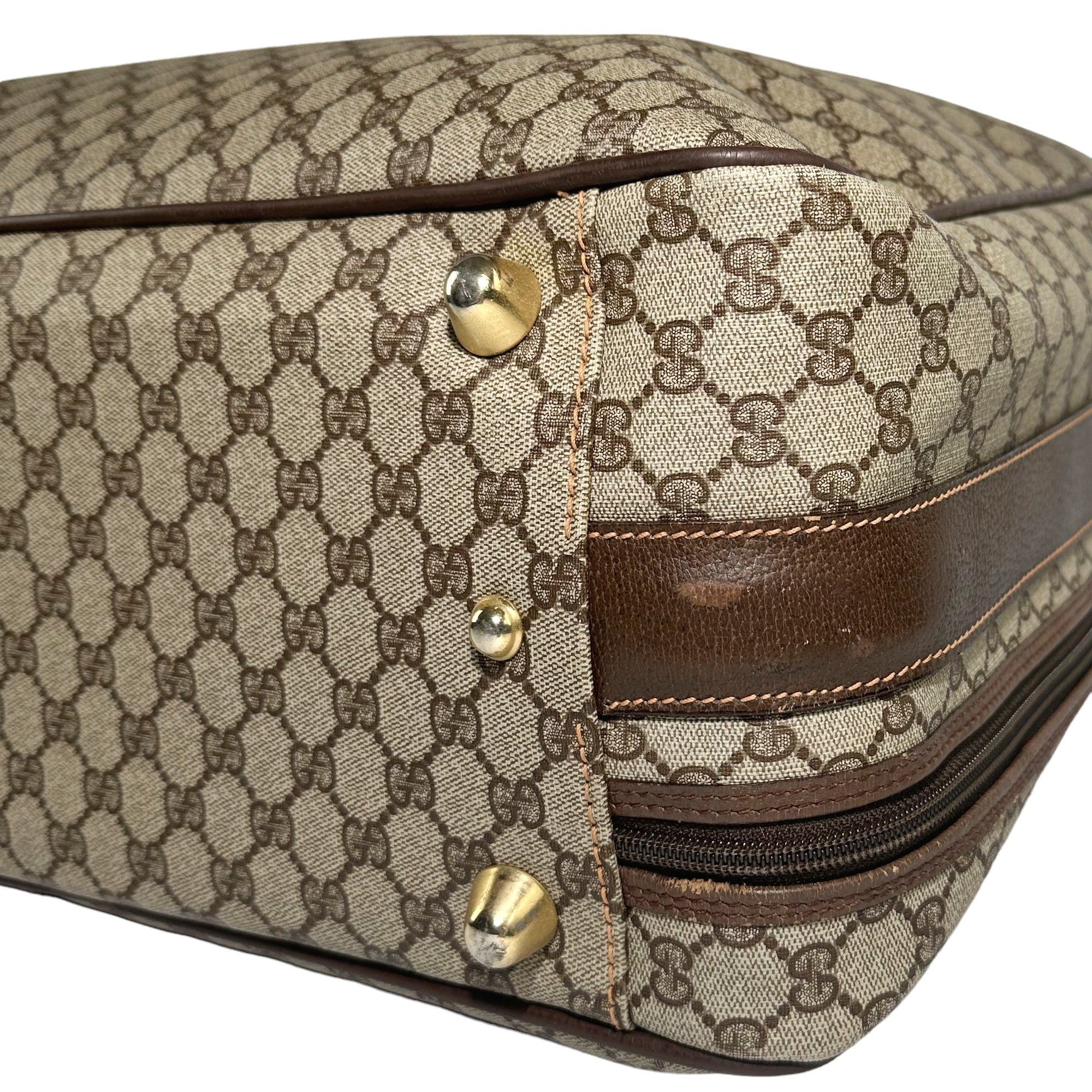 GUCCI Valigia Vintage Marrone GG PVC Canvas LHQ13