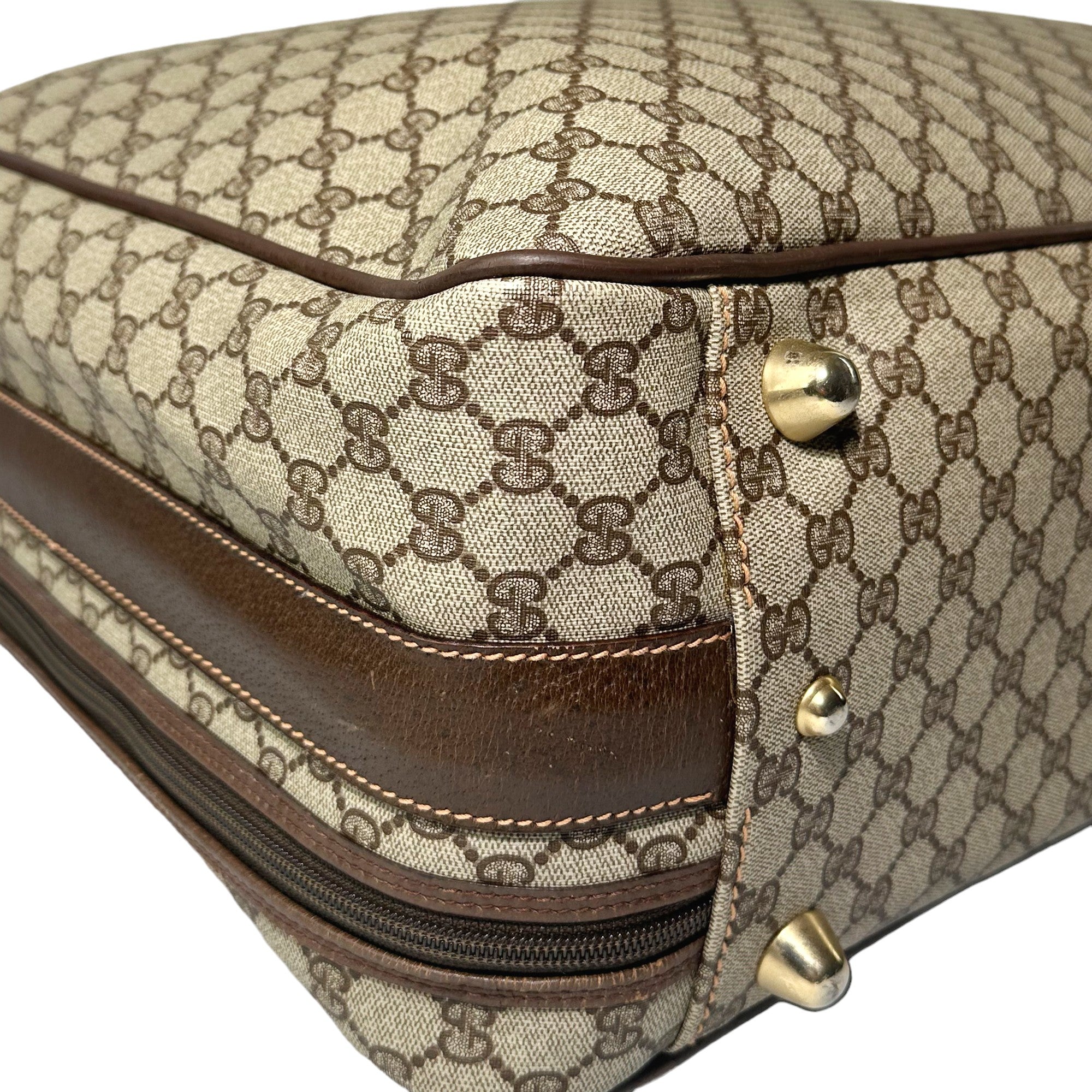 GUCCI Valigia Vintage Marrone GG PVC Canvas LHQ13