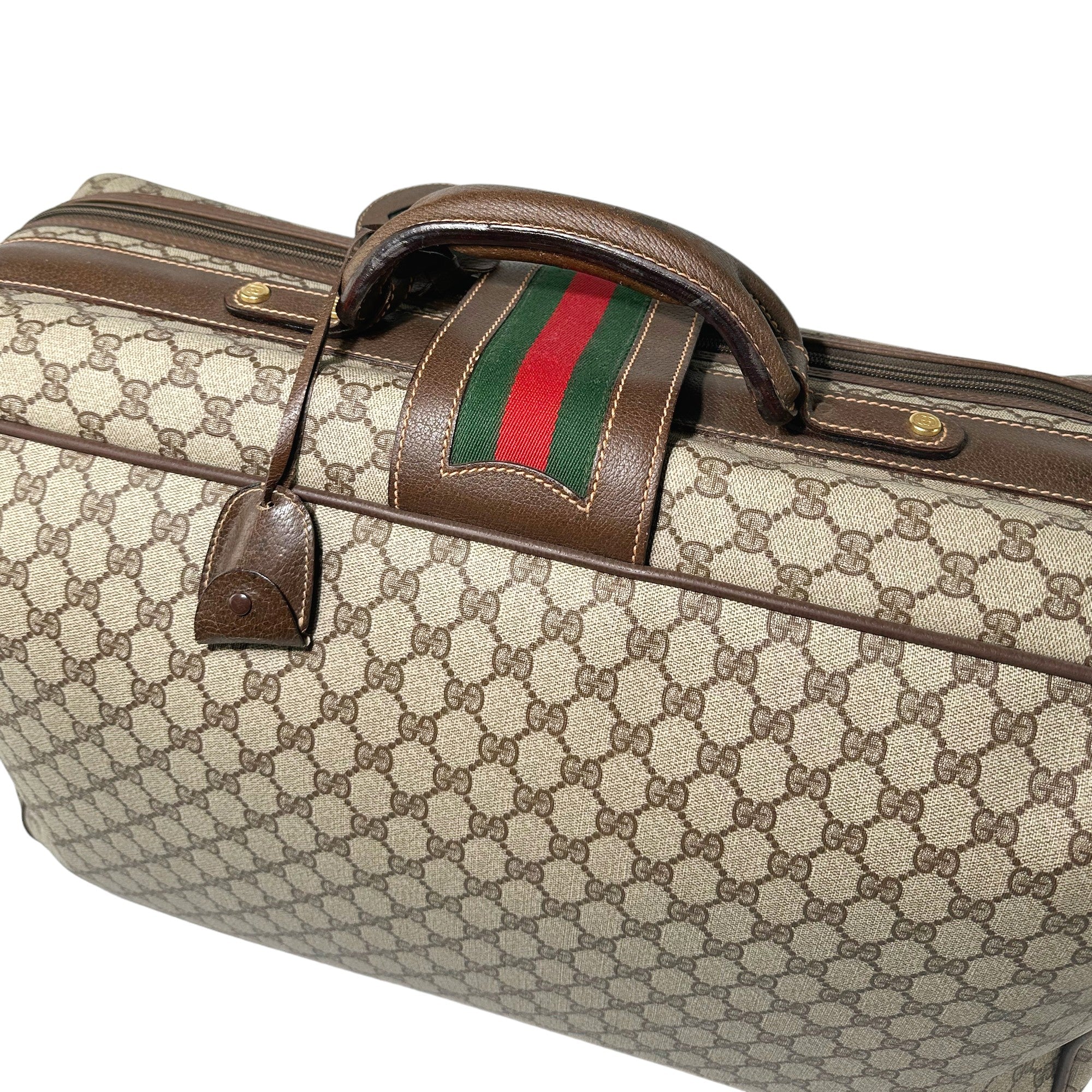 GUCCI Valigia Vintage Marrone GG PVC Canvas LHQ13