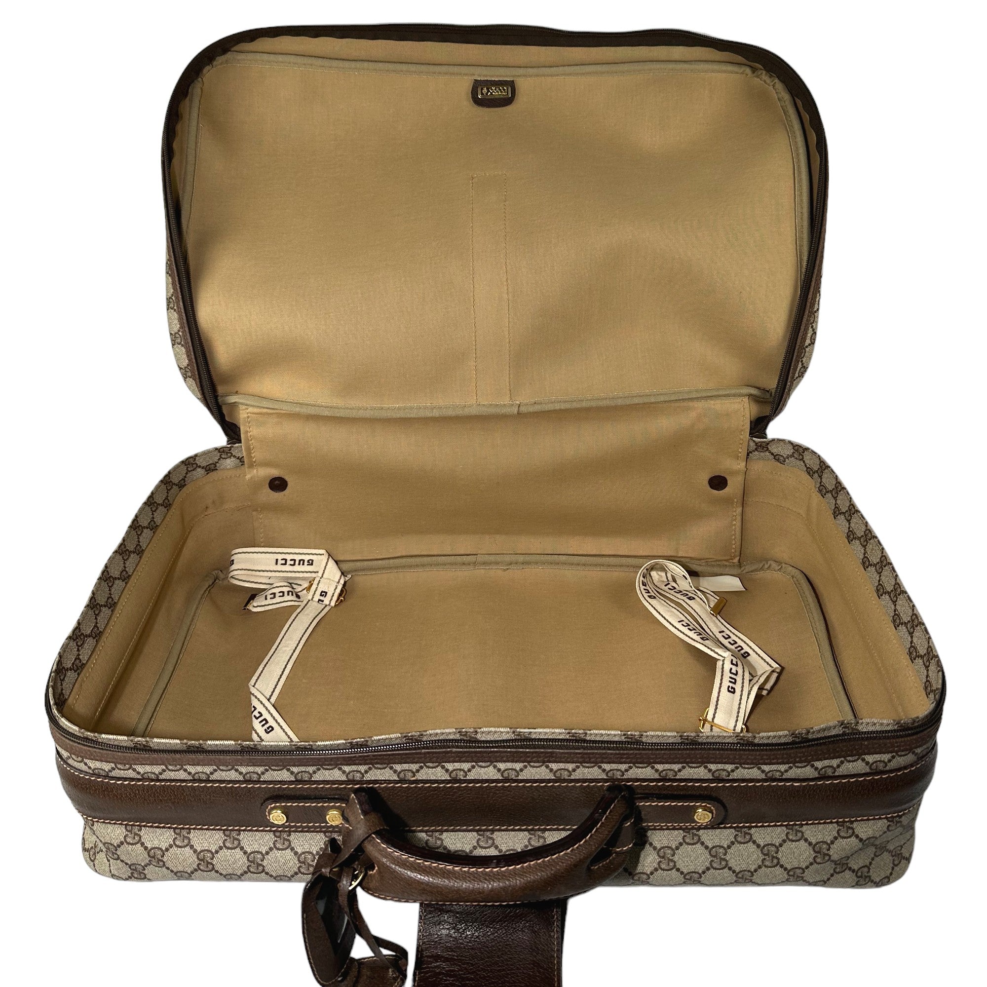 GUCCI Valigia Vintage Marrone GG PVC Canvas LHQ13