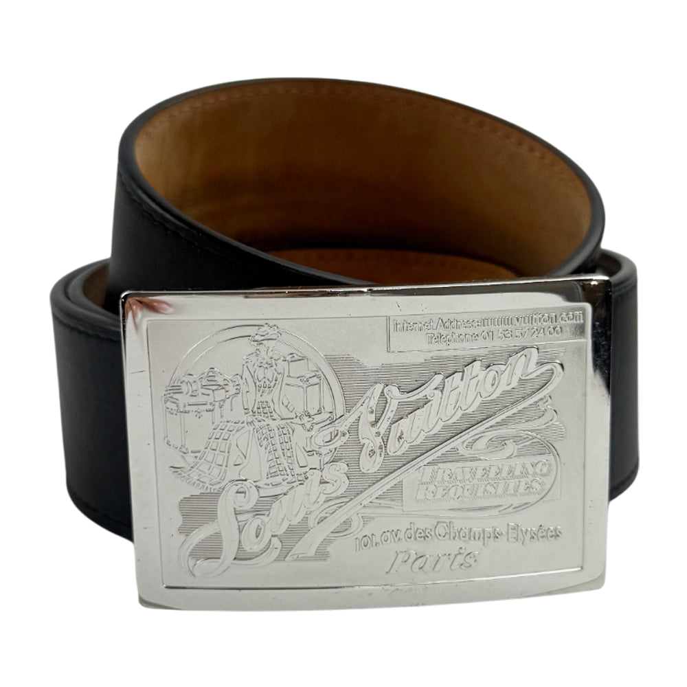 LOUIS VUITTON Santur Carre Mens Belt Size 44" LHQ1311