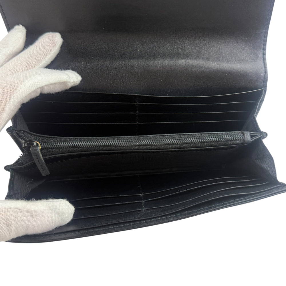 GUCCI Marmont Chevron Black Leather Purse LHQ1312