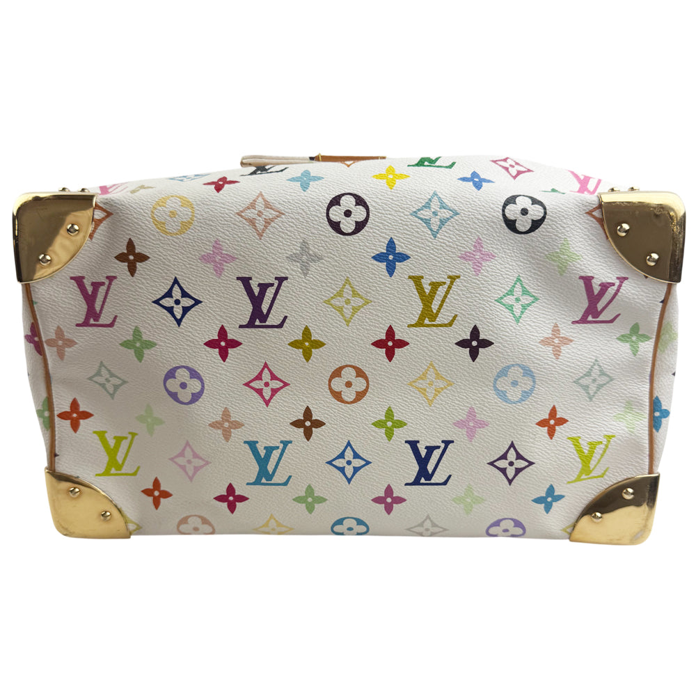LOUIS VUITTON Multi Colour Speedy 30 White Bag Takashi Murakami LHQ1313