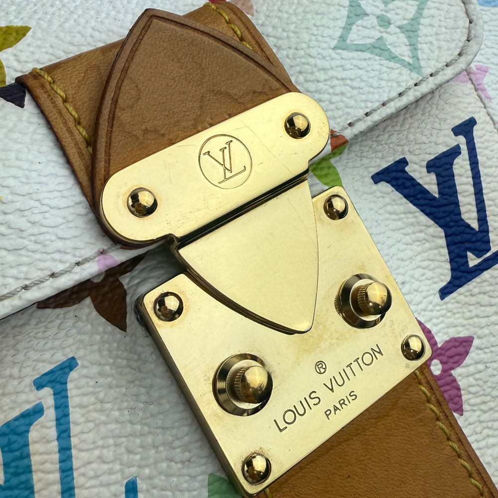 LOUIS VUITTON Multi Colour Speedy 30 White Bag Takashi Murakami LHQ1313