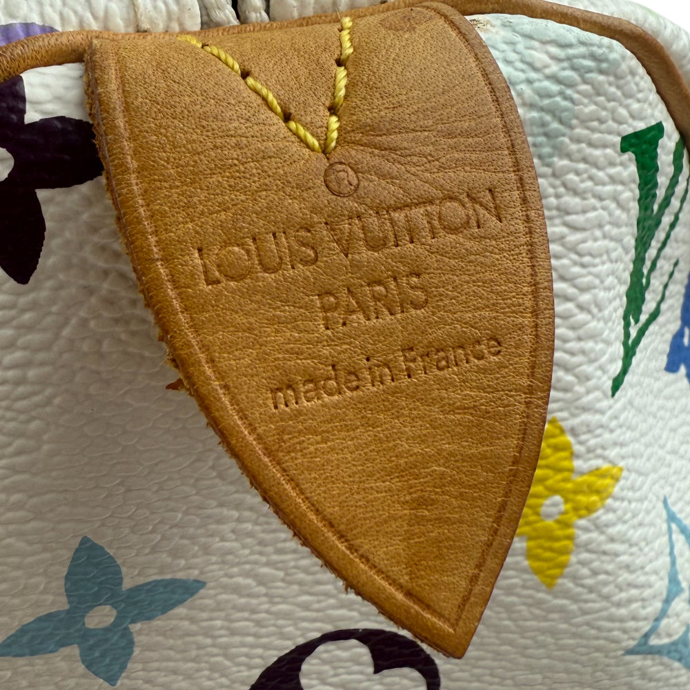 LOUIS VUITTON Multi Colour Speedy 30 White Bag Takashi Murakami LHQ1313