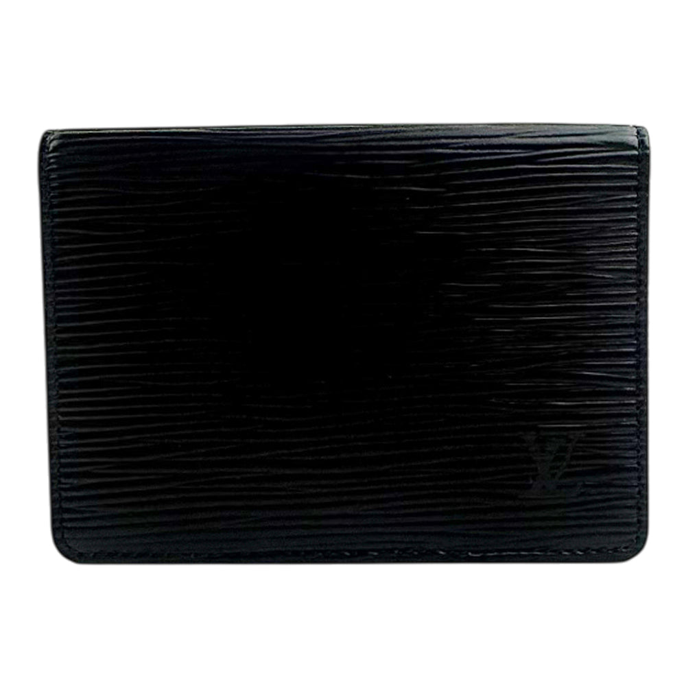 LOUIS VUITTON Black Leather Epi Passport Holder LHQ1318
