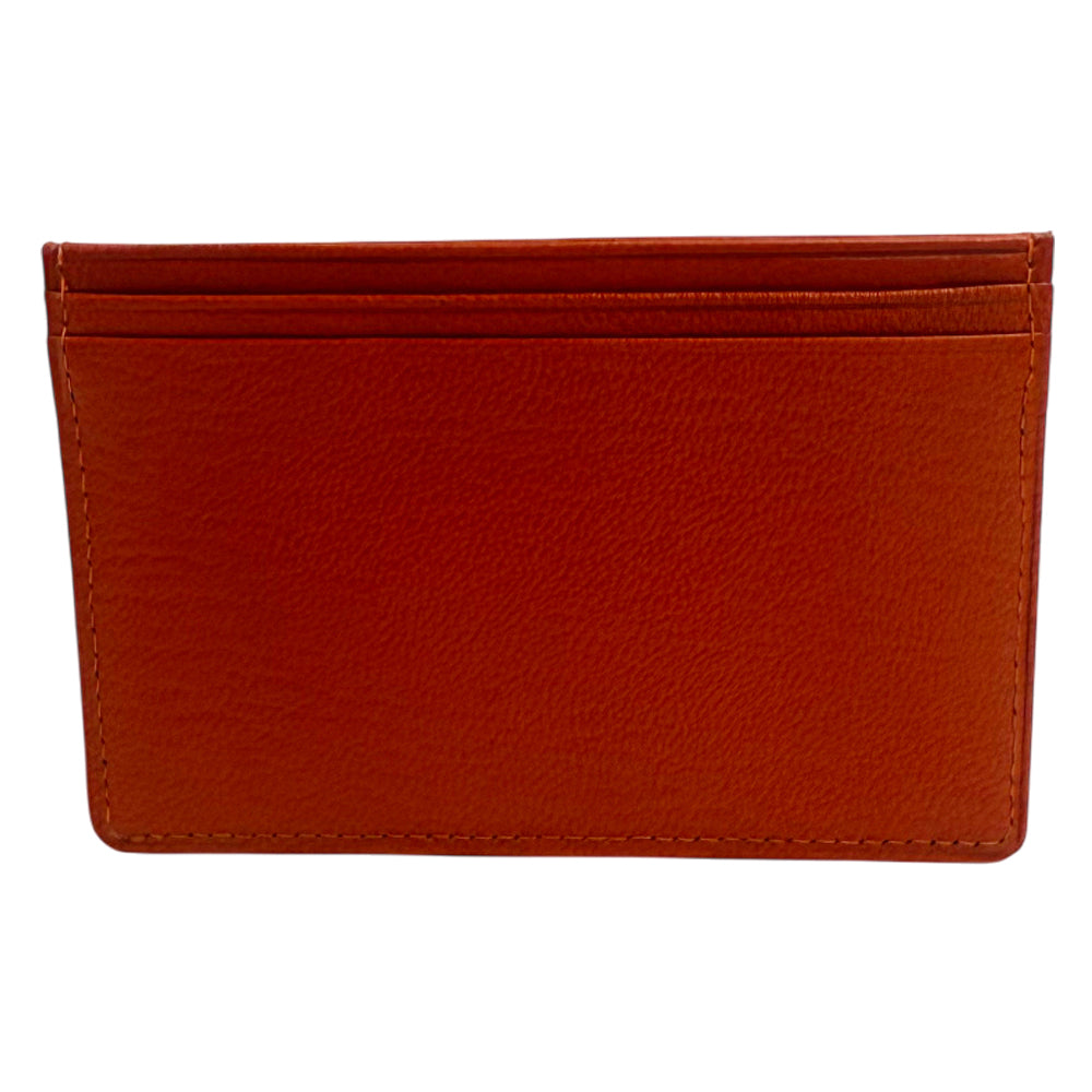 CHANEL Orange Leather Card Holder With Box LHQ1320