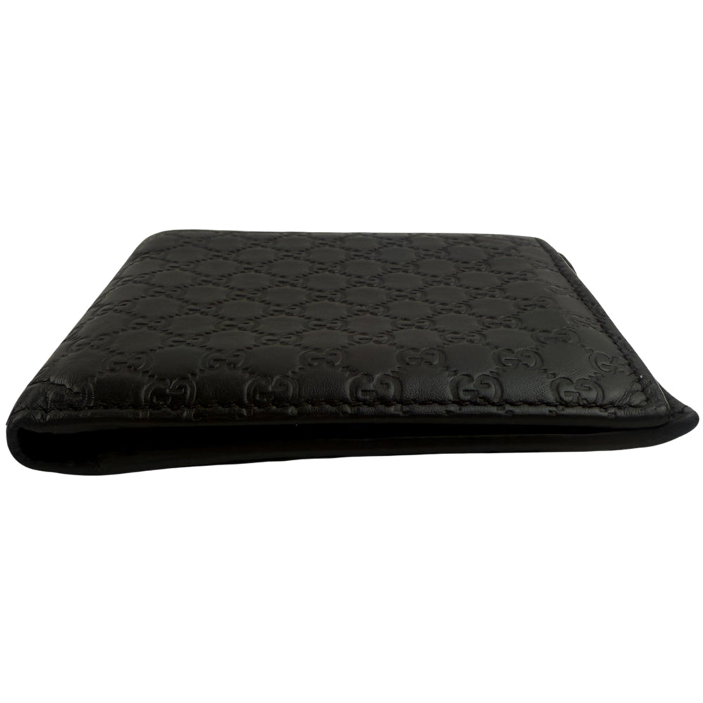 GUCCI Guccissima Dark Brown Leather Bifold Wallet With Box LHQ1333