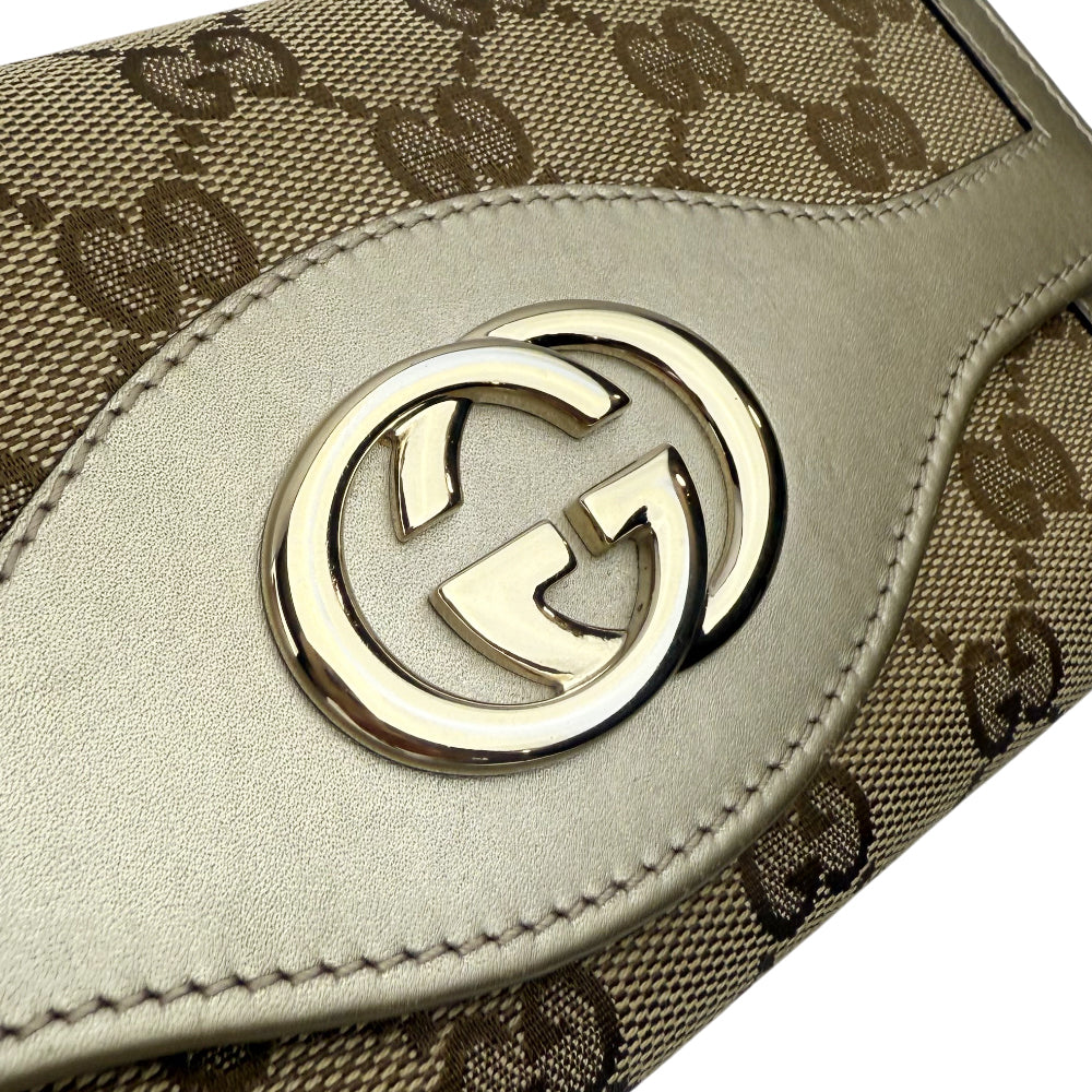 GUCCI GG Supreme Canvas & Leather Long Purse LHQ1334
