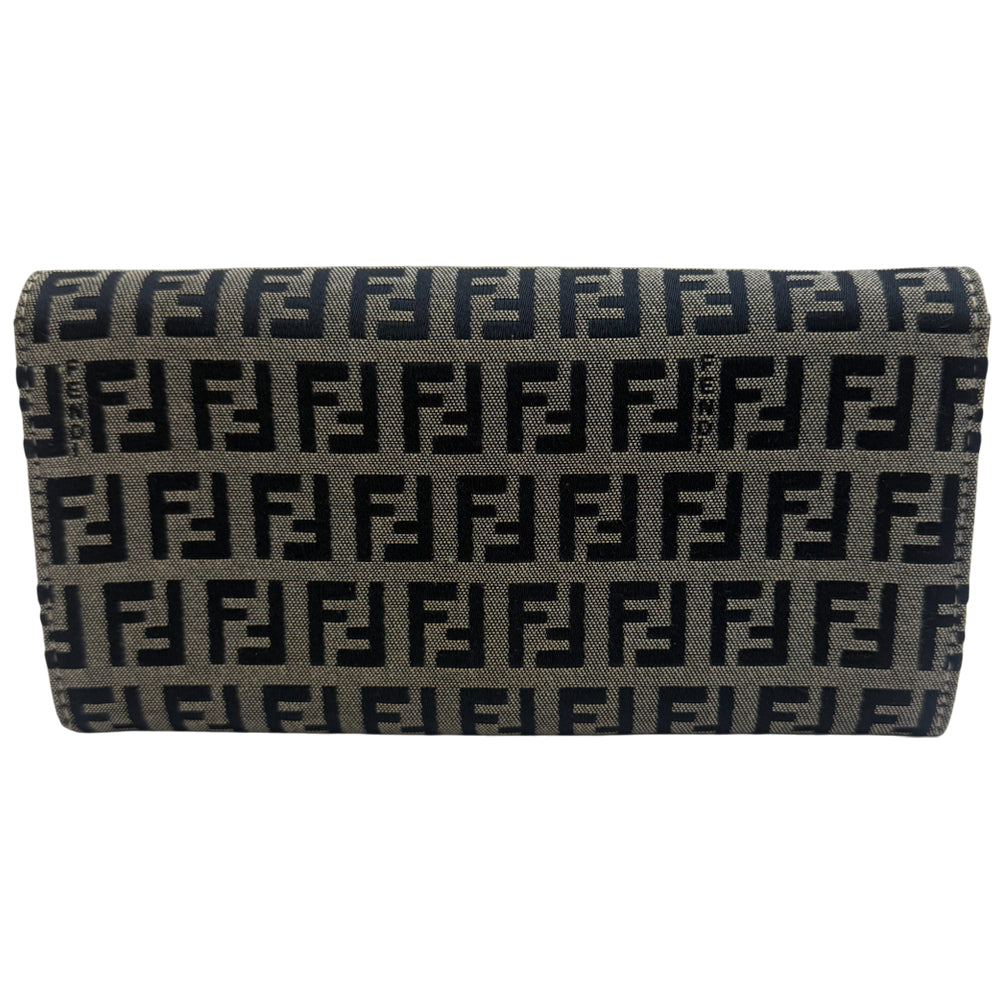 FENDI Zucca Canvas & Leather Long Purse LHQ1337