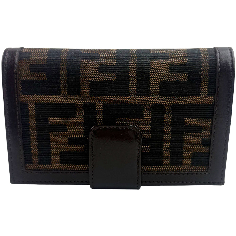 FENDI Zucca Canvas & Leather Bifold Wallet With Box LHQ1341