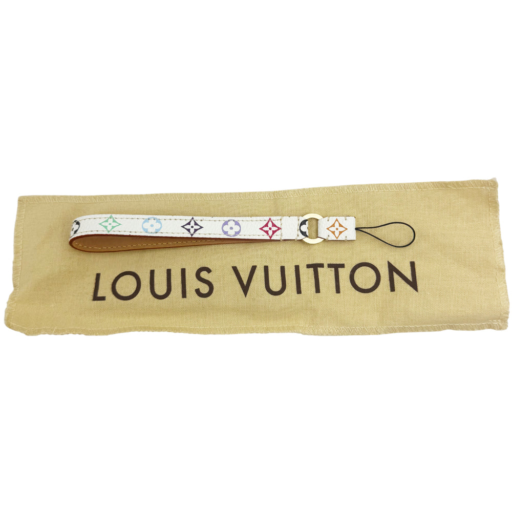 LOUIS VUITTON Multi Colour White Monogram Mobile Phone Strap Bag Charm LHQ1343