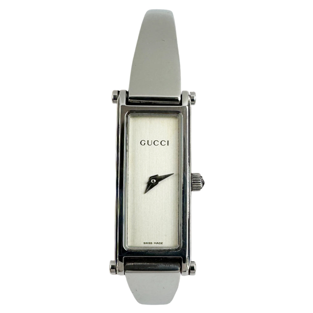 GUCCI Silver Ladies Bangle Watch With Box LHQ1344
