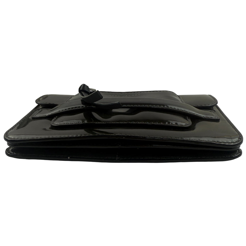 MARC JACOBS Black Leather Patent Shoulder Bag LHQ1345