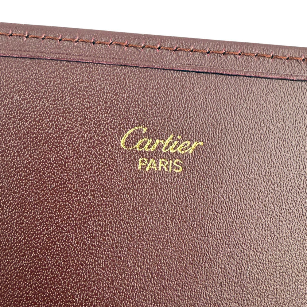CARTIER Must Line Leather Long Purse Bordeaux LHQ1351